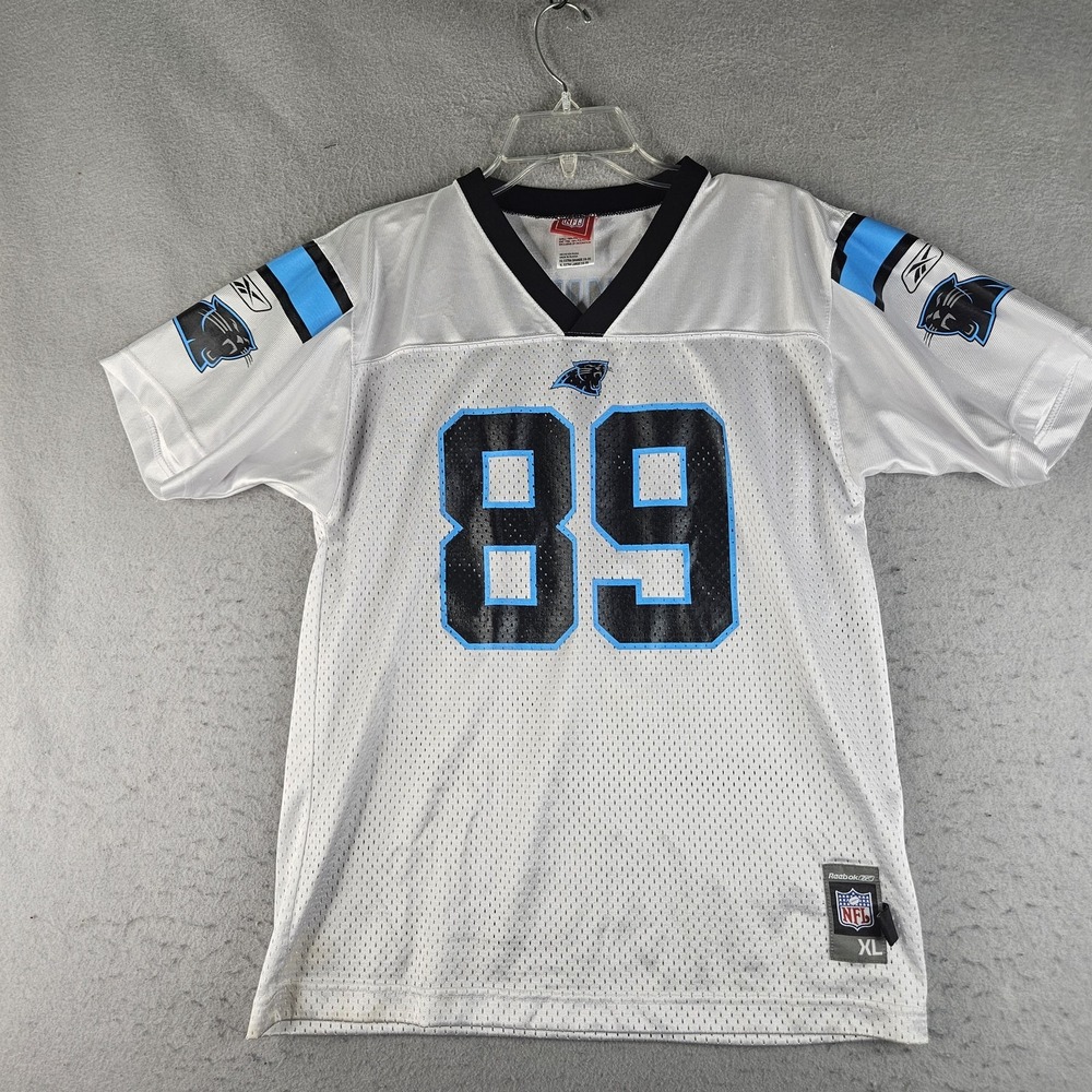 Carolina Panthers Jersey Boys XL White NFL Football Steve Smith 89 Reebok